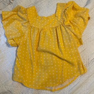 Yellow heart flowy shirt xs